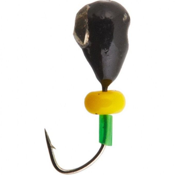 Мормышка вольфрамовая LUCKY JOHN КАПЛЯ с отверстием (коза) с коронкой с бисером 30мм, цвет s LJ33030-01