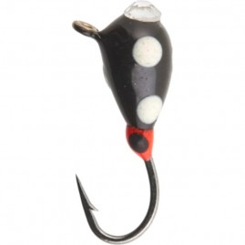 Мормышка вольфрамовая LUCKY JOHN КАПЛЯ с петелькой крашеная с камнем 30мм, цвет 224