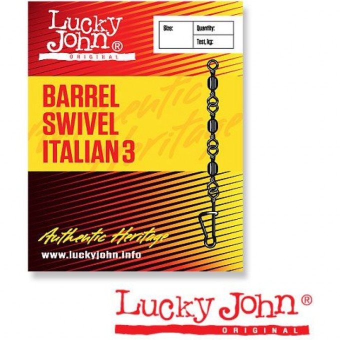 Вертлюги с застежкой LUCKY JOHN BARREL3 AND ITALIAN 010 10Шт. LJ5035-010