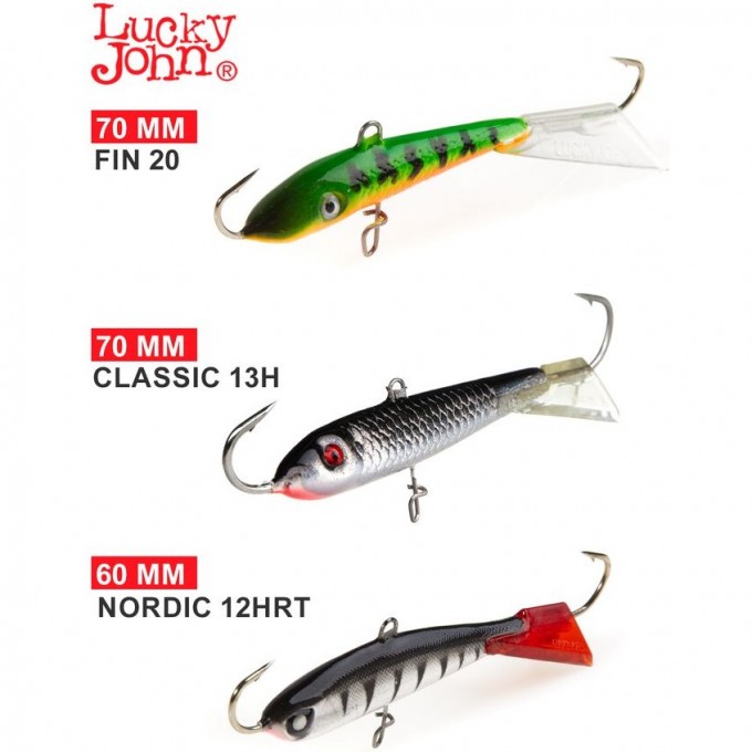 Балансиры LUCKY JOHN 3 шт набор 7 MIX щука 2, без тройника LJB-007SET