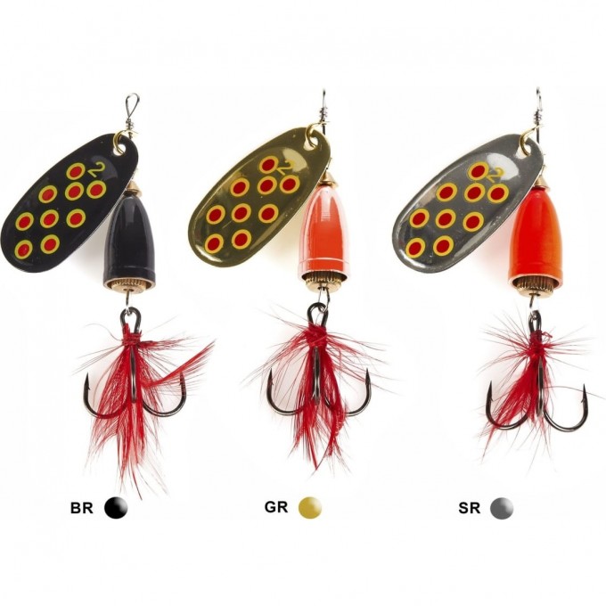 Блесна вращающаяся LUCKY JOHN BELL SPIN №2, 6г, цвет BRD/GRD/SRD 3шт. LJBS02-001SET