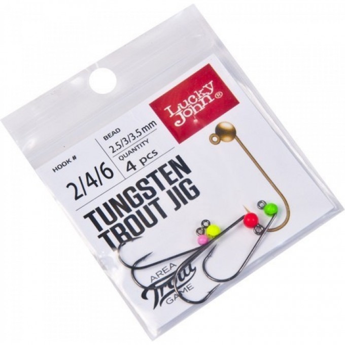Джиг-головки LUCKY JOHN AREA TROUT GAME комплект вольфрамовые 03.0мм крючок 004/002 4шт. LJTATG-MIX2