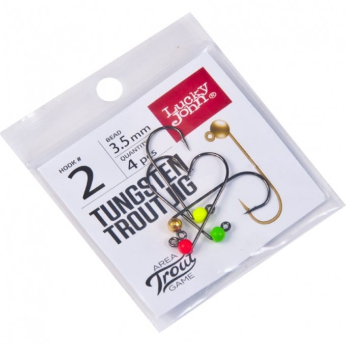 Джиг-головки LUCKY JOHN AREA TROUT GAME вольфрамовые 03.5мм крючок 002 4шт. LJTATG035-GRGY