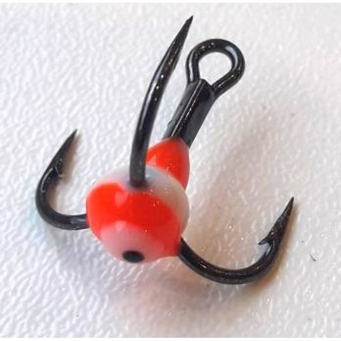 Крючок-тройник для приманок LUCKY JOHN с каплей цветной, №14, цвет rfr LJ99140-13