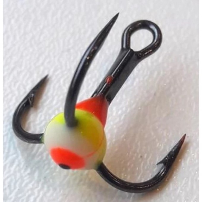Крючок-тройник для приманок LUCKY JOHN с каплей цветной, №14, цвет yrf LJ99140-12