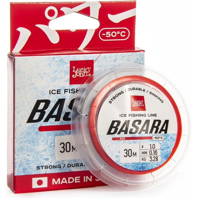 Леска монофильная зимняя LUCKY JOHN BASARA Red 030/016 LJ4002-016