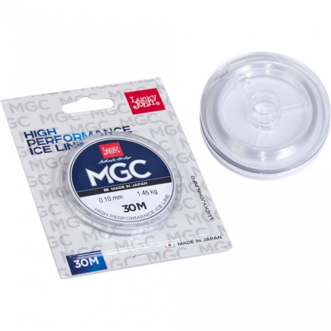 Леска монофильная зимняя LUCKY JOHN MGC, 30 м - 0.10 мм, прозрачная LJ4000-010