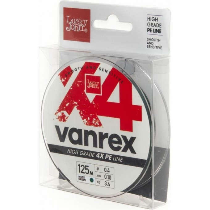 Леска плетёная LUCKY JOHN VANREX X4 BRAID MOSS GREEN 125 м - 0,10 мм LJ4114-010
