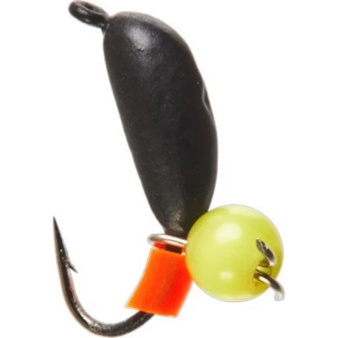 Мормышка вольфрамовая LUCKY JOHN БАНАН РИЖСКИЙ с петелькой и бисером кошачий глаз 25мм, цвет yellow LJ11025-10