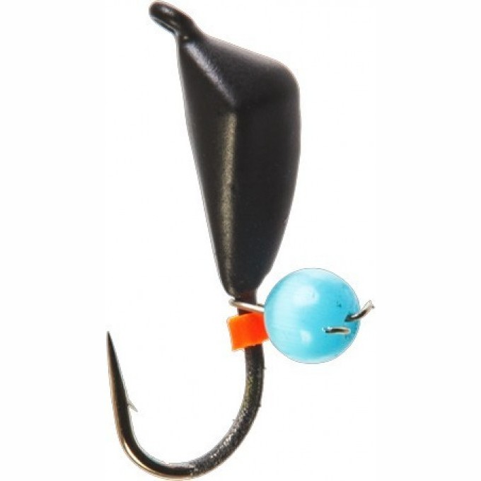 Мормышка вольфрамовая LUCKY JOHN БАНАН РИЖСКИЙ с петелькой и бисером кошачий глаз 30мм, цвет Blue LJ34030-12
