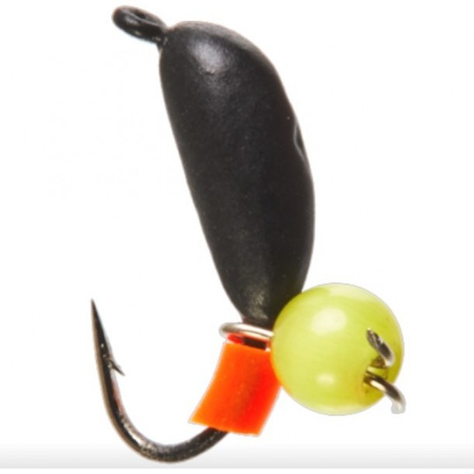 Мормышка вольфрамовая LUCKY JOHN БАНАН РИЖСКИЙ с петелькой и бисером кошачий глаз 40мм, цвет yellow LJ11040-10