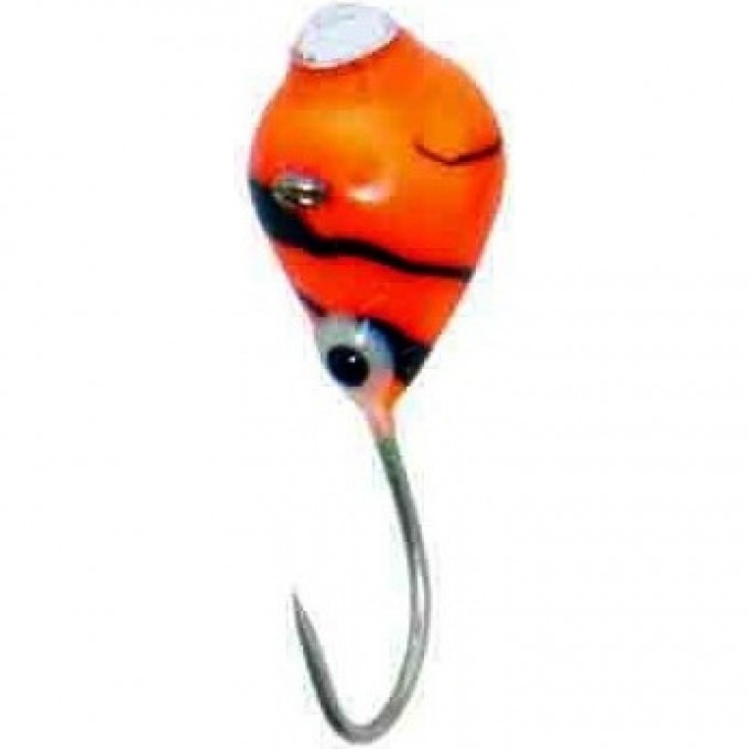 Мормышка вольфрамовая LUCKY JOHN КАПЛЯ с петелькой, глазком и кристаллом Swarovski 40мм, цвет r LJ09040-24