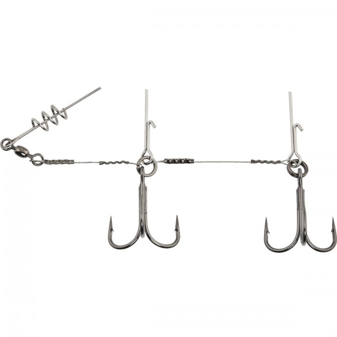 Оснастка стальная LUCKY JOHN STINGER SSW 1х7 3,5+8,0cm, оснащенная тройником №01/0 2шт. LJP7401-L