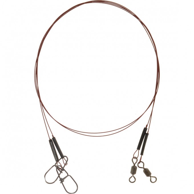 Поводки стальные LUCKY JOHN PRO SERIES SSW 7х7, оснащенные вертлюгой и застёжкой, диаметр 0,28Мм /9Кг/25См/2Шт. LJP6109-025