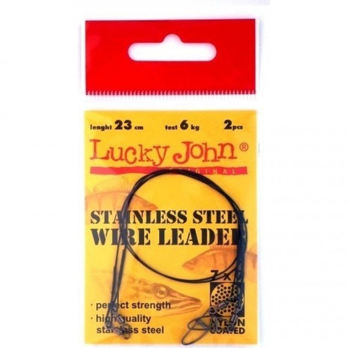 Поводок плетеный LUCKY JOHN ORIGINAL 7Х7 жильный (2 шт, 15 см, 6 кг) 7086-150
