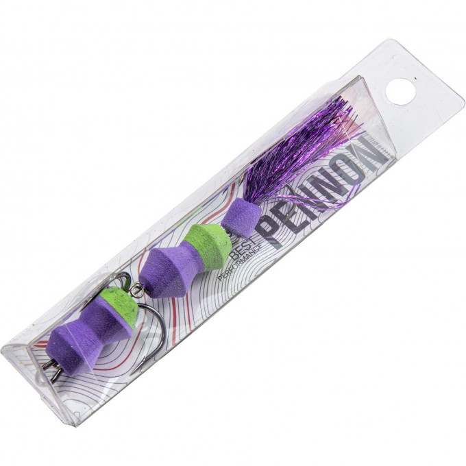Приманка джиговая LUCKY JOHN PENNON TIPSYWORM фиолетовый/зеленый в блистере FB3008487