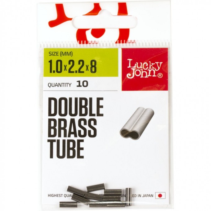 Трубочки обжимные LUCKY JOHN PRO SERIES DOUBLE LEADER SLEEVER 010, длина 8мм 10шт. LJP5124-1008