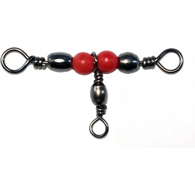 Вертлюги трехсторонние с бусинкой LUCKY JOHN PRO SERIES CROSLINE 007 7Шт. LJP5109-007