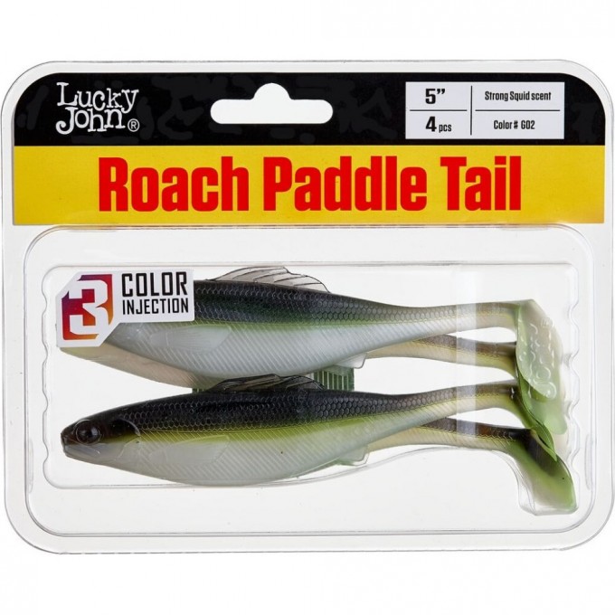 Виброхвост LUCKY JOHN PRO SERIES ROACH PADDLE TAIL 5in (12,7 см), цвет g02 4Шт. 140181-G02