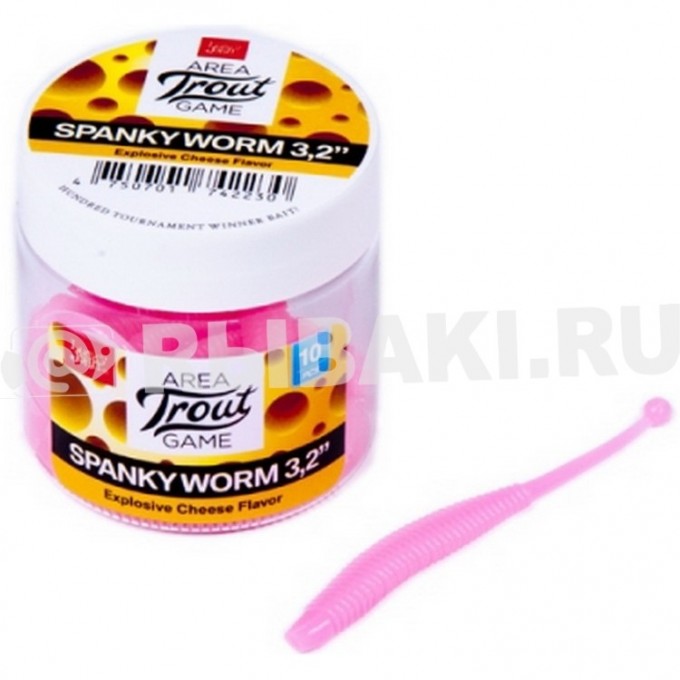 Слаги съедобные искусственные LUCKY JOHN PRO SERIES SPANKY WORM 3.2in (8 см), цвет f05 10Шт. 140161-F05