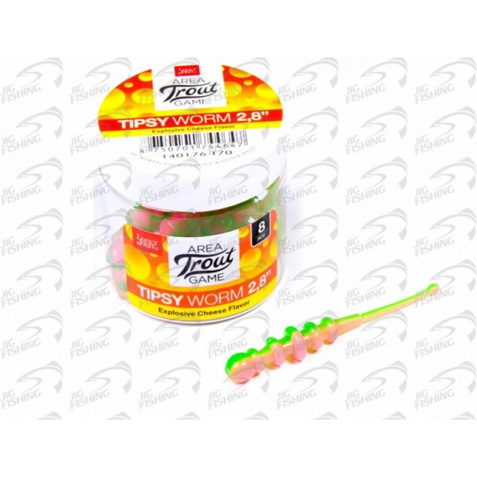 Слаги съедобные искусственные LUCKY JOHN PRO SERIES TIPSY WORM 2,3 in (58 мм), цвет T70, 12 шт 140175-T70